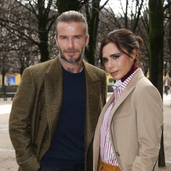 David Beckham et Victoria Beckham assistent au show Louis Vuitton Mode Homme Autome/Hiver pendant la Fashion Week de Paris, Photo @ Jerome Domine/ABACAPRESS.COM