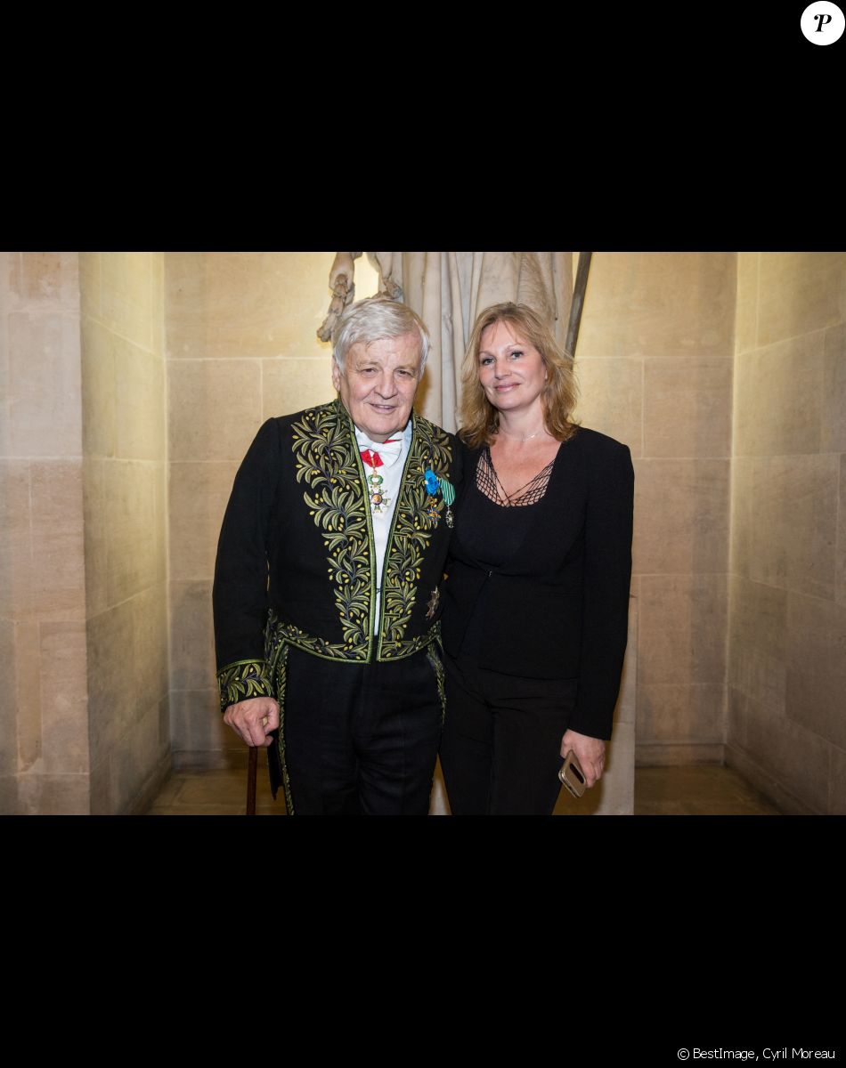 Jacques Perrin et sa femme Valentine - Installation de Jacques Perrin à l'academie des Beaux Arts sous la coupole du Palais de l'institut de France à Paris. © Cyril Moreau/Bestimage