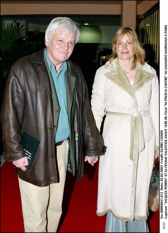Jacques Perrin et sa femme Valentine, à l'avant-première du film Ni Pour Ni Contre