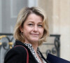Barbara Pompili, ministre de la Transition écologique à la sortie du conseil des ministres, au palais de l'Elysée, à Paris, France, le 30 mars 2022
