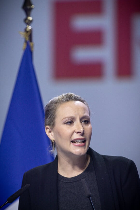 Marion Marechal lors du dernier meeting du candidat à l'élection présidentielle Eric.Zemmour avec le premier tour à Paris le 7 avril 2022.