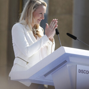 Marion Maréchal - Meeting du Candidat à la Présidentielle 2022 de Eric Zemmour sur la place du Trocadero à Paris le 27 mars 2022.