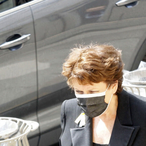 Exclusif - Roselyne Bachelot, ministre de la Culture - Obsèques du pianiste américain Nicholas Angelich à l'Eglise Saint Roch à Paris, le 26 avril 2022.