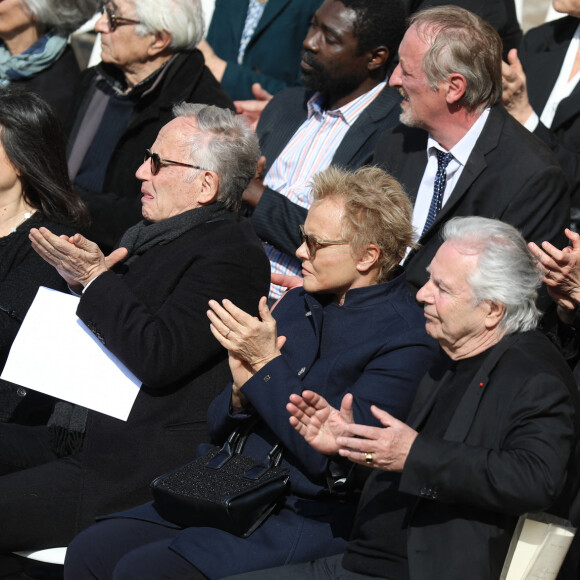 Fabrice Luchini, Muriel Robin et Pierre Arditi - Cérémonie d'hommage national à l'Hôtel national des Invalides en hommage à Michel Bouquet décédé le 13 avril 2022. Paris le 27 avril 2022.  © Domnique Jacovides / Bestimage