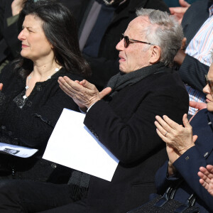 Fabrice Luchini, Muriel Robin et Pierre Arditi - Cérémonie d'hommage national à l'Hôtel national des Invalides en hommage à Michel Bouquet décédé le 13 avril 2022. Paris le 27 avril 2022. © Domnique Jacovides / Bestimage