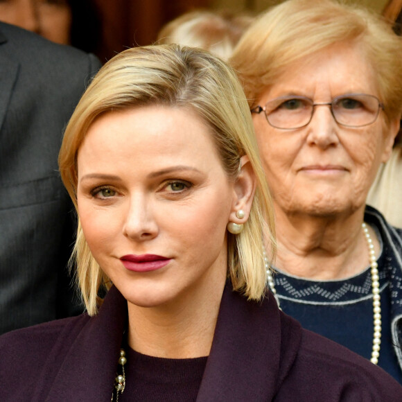 La princesse Charlène de Monaco lors de la remise des cadeaux de Noël à la Croix Rouge Monégasque à Monaco © Bruno Bebert / Pool Monaco / Bestimage 