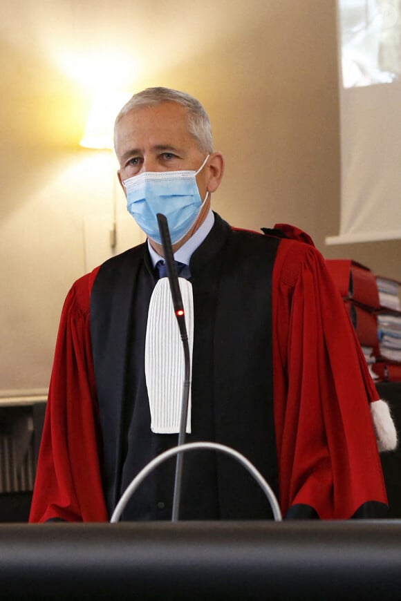 François Xavier Manteaux Président du Tribunal - Première journée du procès de Nordahl Lelandais pour le meurtre d'Arthur Noyer devant la cour d'assises de la Savoie, à Chambéry le 3 mai 2021. © Pascal Fayolle / Bestimage