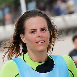 Exclusif - Laure Manaudou - La championne de natation L.Manaudou organise et lance la 1er édition de sa course, la "Swimrun" à Arcachon, France, le 23 juin 2019. Maintenant organisatrice de course avec son amie C.Gauzet, ancienne candidate de l'émission Koh-Lanta. Cette première édition de course et de nage était composée de 12 kilomètres de course dans le sable et 3 kilomètres de nage en mer. © Patrick Bernard/Bestimage 