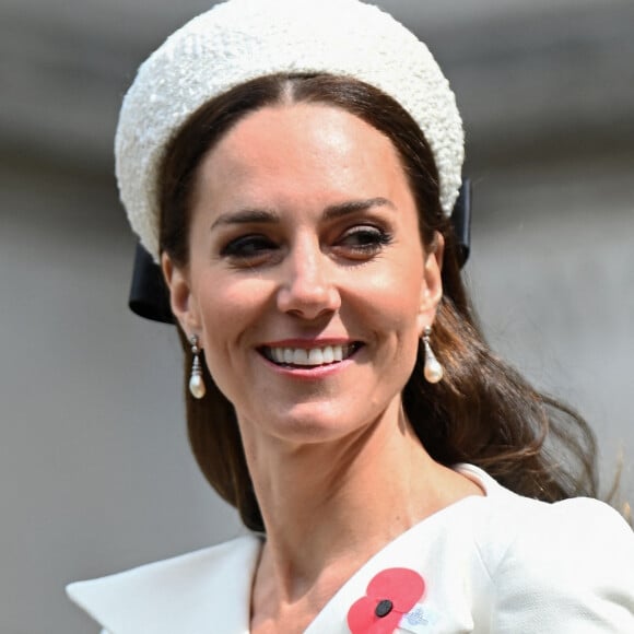 Le prince William et Catherine (Kate) Middleton ont assisté à un service à l'abbaye de Westminster commémorant l'Anzac Day à Londres, le 25 avril 2022.