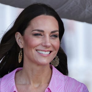 Le prince William, duc de Cambridge, et Catherine (Kate) Middleton, duchesse de Cambridge, visitent l'église évangélique Daystar Abaco aux Bahamas, pour en savoir plus sur l'impact de l'ouragan Dorian en 2019 et pour voir comment les communautés sont encore en cours de reconstruction, le huitième jour de leur tournée dans les Caraïbes au nom de la Reine pour marquer son jubilé de platine. Abaco, le 2022.