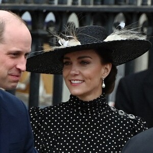 Kate Catherine Middleton, duchesse de Cambridge, le prince William, duc de Cambridge - Sorties du Service d'action de grâce en hommage au prince Philip, duc d'Edimbourg, à l'abbaye de Westminster à Londres. Le 29 mars 2022