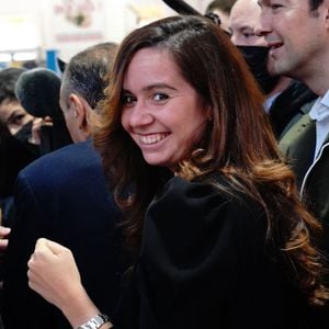 Sarah Knafo au Marché Provençal Forville à Cannes, France, le 22 janvier 2022