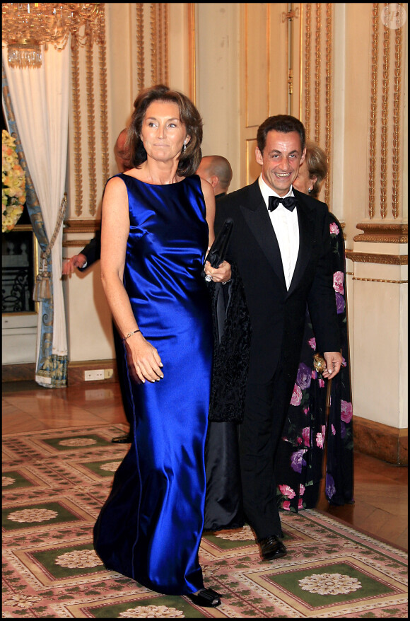 Cécilia et Nicolas Sarkozy - Réception pour la visite du roi du Cambodge Norodom Sihamoni en France en 2006