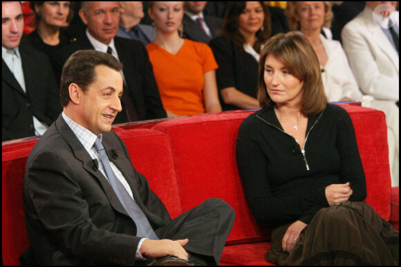 Cécilia et Nicolas Sarkozy - Plateau de Vivement dimanche en 2004