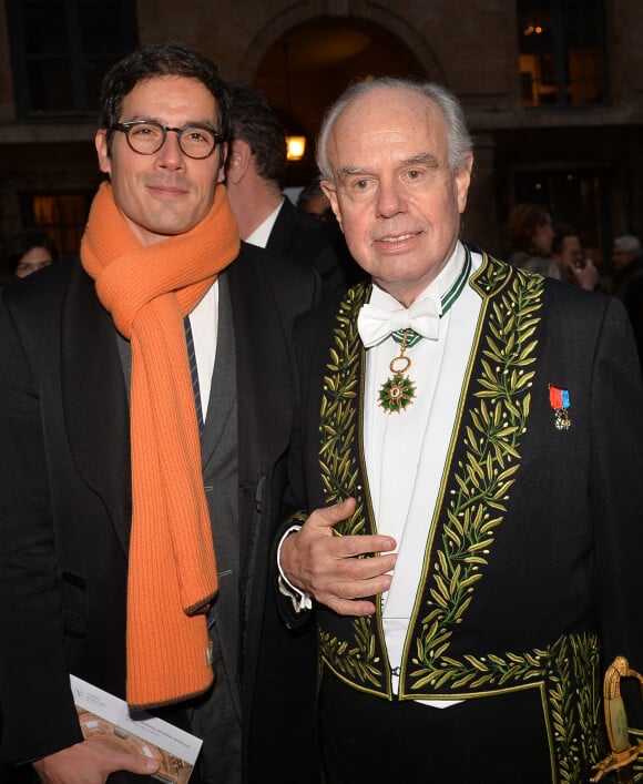 Frédéric Mitterrand et Mathieu Gallet lors de la cérémonie d'installation de F.Mitterrand à l'académie des Beaux-Arts à Paris, France, le 6 février 2020.