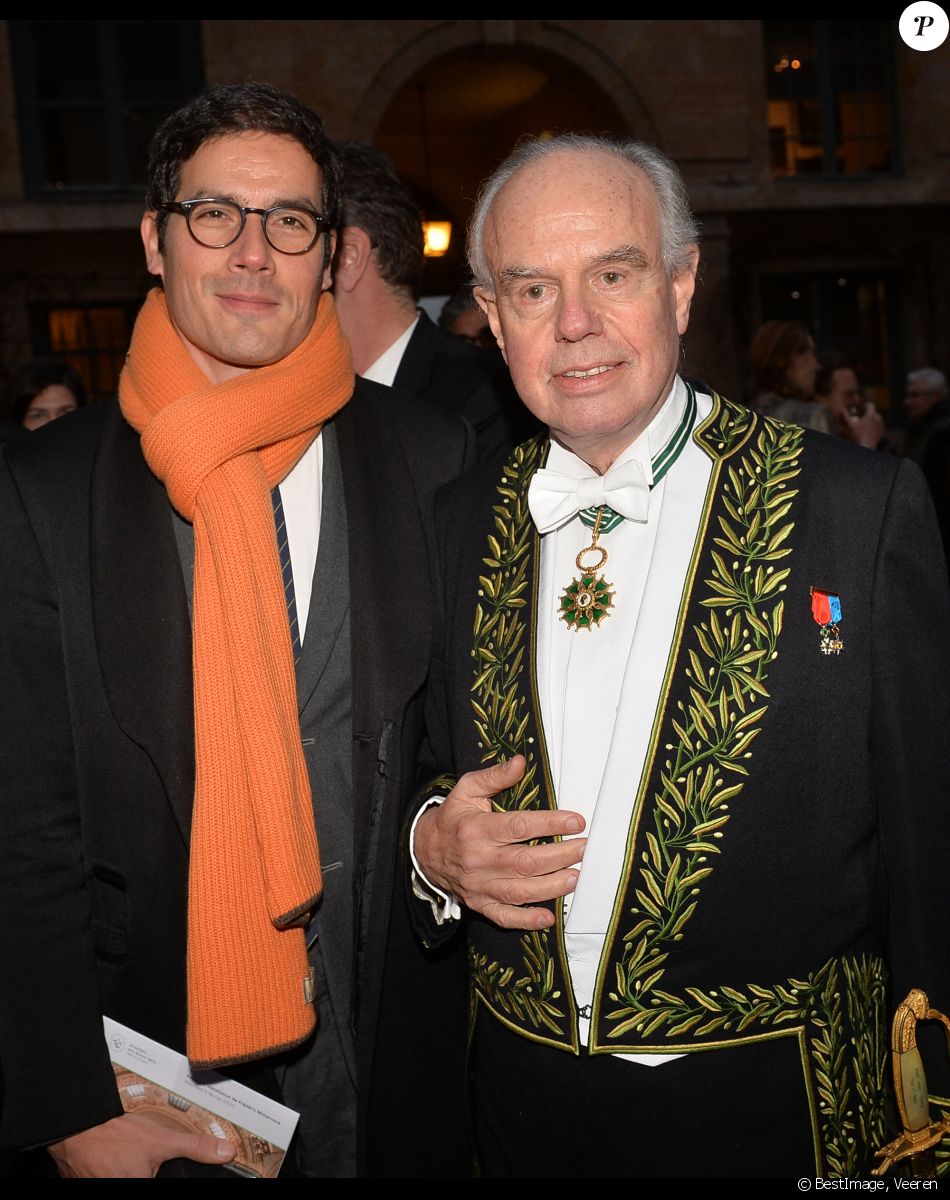 Frédéric Mitterrand et Mathieu Gallet lors de la cérémonie d'installation de F.Mitterrand à l'académie des Beaux-Arts à Paris, France, le 6 février 2020.