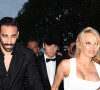 Pamela Anderson et son compagnon Adil Rami lors de la soirée Amber Lounge Monaco 2019 au profit de la fondation de Jackie Stewart "Race Against Dementia" à l'hôtel Méridien Beach Plaza à Monaco, le 24 mai 2019.