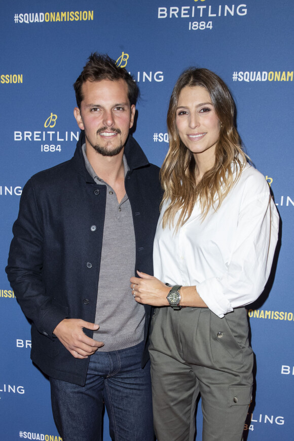 Laury Thilleman (Miss France 2011) et son fiancé Juan Arbelaez lors de la soirée de réouverture de la boutique "Breitling", située rue de la Paix. Paris, le 3 octobre 2019. © Olivier Borde/Bestimage
