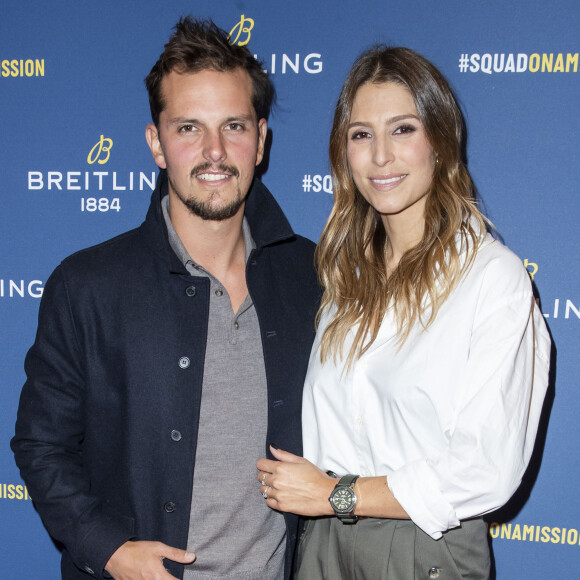 Laury Thilleman (Miss France 2011) et son fiancé Juan Arbelaez lors de la soirée de réouverture de la boutique "Breitling", située rue de la Paix. Paris, le 3 octobre 2019. © Olivier Borde/Bestimage