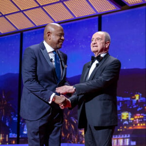 Pierre Lescure, Forest Whitaker (Palme d'honneur) - Cérémonie d'ouverture du 75ème Festival International du Film de Cannes. Le 17 mai 2022 © Borde-Jacovides-Moreau / Bestimage