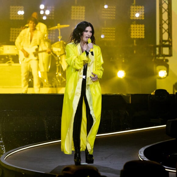 Laura Pausini - L'Ukraine remporte le concours de chanson Eurovision 2022 au Pala Olimpico de Turin, Italie, le 14 mai 2022. © ANSA/Zuma Press/Bestimage 