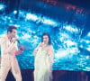 Mika et Laura Pausini se sont produits lors du concours de chanson Eurovision 2022 pour la deuxième demi-finale au Pala Olimpico à Turin, Italie, le 12 mai 2022 . © Nderim Kaceli/LPS/Panoramic/Bestimage 