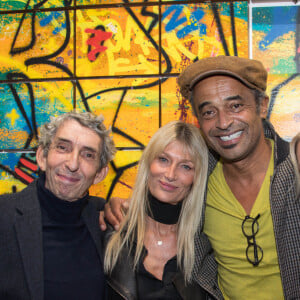 Exclusif - Michel Klein, Isabelle Camus, Yannick Noah, Liliane Jossua (Fondatrice du magasin Montaigne Market) - Vernissage de l'exposition de l'artiste l'artiste Kongo (Cyril Phan) au Montaigne Market à Paris le 17 octobre 2019. © Jerémy Melloul/ Bestimage