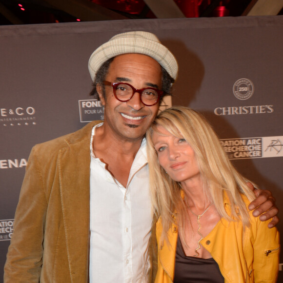 Exclusif - Yannick Noah et sa femme Isabelle Camus lors du dîner de la fondation ARC au restaurant de l'hôtel The Peninsula à Paris le 10 octobre 2016. © Rachid Bellak / Bestimage