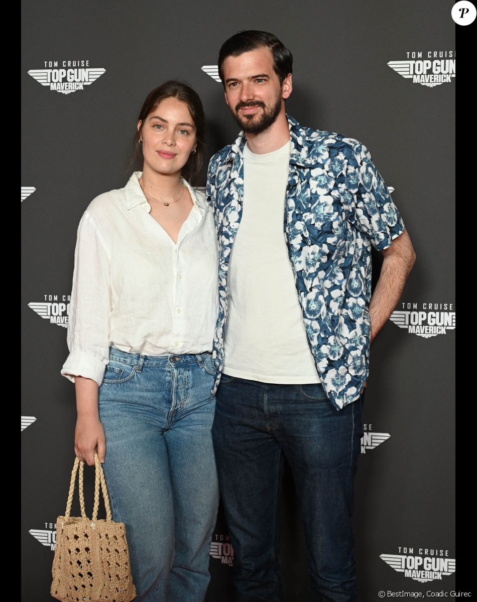 Marie-Ange Casta et son mari Marc-Antoine Le Bret - Avant-première du film "Top Gun Maverick" à l'UGC Normandie à Paris le 19 mai 2022. © Coadic Guirec/Bestimage