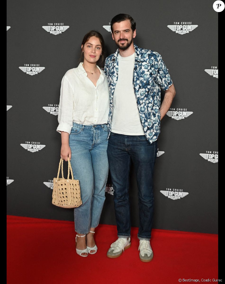Marie-Ange Casta et son mari Marc-Antoine Le Bret - Avant-première du film "Top Gun Maverick" à l'UGC Normandie à Paris le 19 mai 2022. © Coadic Guirec/Bestimage