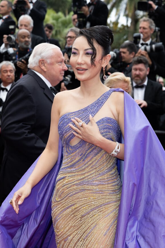 Jessica Wang - Montée des marches du film "Les Amandiers" lors du 75e Festival de Cannes. Le 22 mai 2022. © Olivier Borde / Bestimage