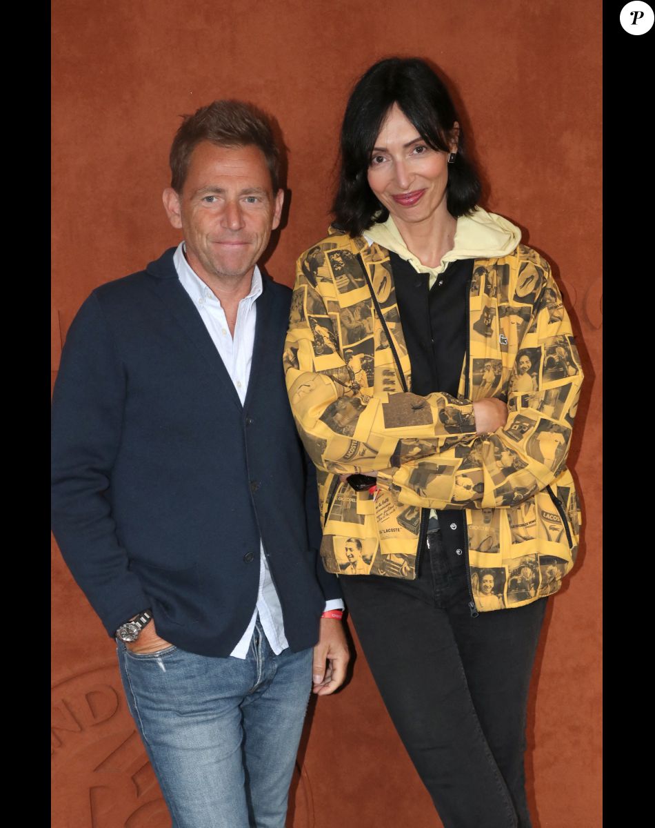 Daniel Riolo (journaliste) et sa femme Géraldine Maillet (réalisatrice) au village (Jour 2) lors des Internationaux de France de Tennis de Roland Garros 2022, à Paris, France, le 23 mai 2022. © Bertrand Rindoff/Bestimage