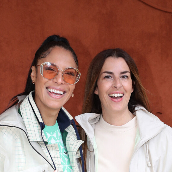 La chanteuse Zaho et Vanessa Le Moigne au village (Jour 3) lors des Internationaux de France de Tennis de Roland Garros 2022, à Paris, France, le 24 mai 2022. © Bertrand Rindoff/Bestimage