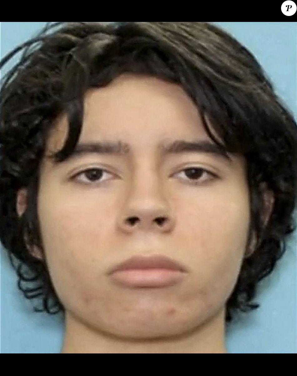 Salvador Ramos, 18 ans, le tueur de l'école primaire d'Uvalde au Texas. Il a pénétré dans l'école et a abattu 19 enfants et 2 enseignants. Il a été abattu par les forces de l'ordre. Uvalde, le 24 mai 2022. © PD via Zuma Press/Bestimage