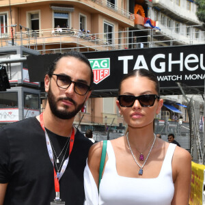 Thylane Blondeau et son fiancé Benjamin Attal lors du Grand Prix de Monaco 2022 de F1, à Monaco, le 29 mai 2022. © Bruno Bebert/Bestimage 