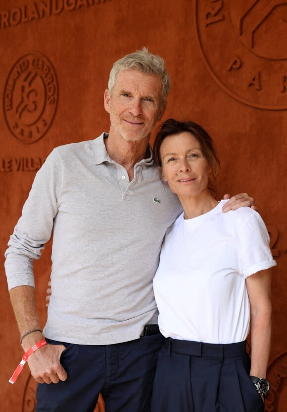 Denis Brogniart et sa femme Hortense au village (jour 9) lors des Internationaux de France de Tennis de Roland Garros 2022 à Paris. © Dominique Jacovides/Bestimage 