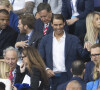 Rafael Nadal, sa femme Xisca Perello et sa soeur Maria Isabel Nadal - Les célébrités assistent à la victoire du Real Madrid face à Liverpool (1-0) en finale de la Ligue des Champions au stade de France, le 28 mai 2022. © Cyril Moreau / Bestimage