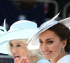 Kate Middleton, Camilla Parker Bowles - Parade militaire "Trooping the Colour" dans le cadre de la célébration du jubilé de platine de la reine Elizabeth II à Londres, le 2 juin 2022.