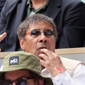 Julien Clerc et Laurent Voulzy en tribune (jour 14) lors des Internationaux de France de Tennis de Roland Garros 2022 à Paris, France, le 4 juin 2022. © Dominique Jacovides/Bestimage