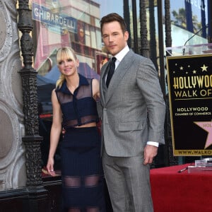 Chris Pratt et sa femme Anna Faris - Chris Pratt reçoit son étoile sur le Walk of Fame à Hollywood le 21 avril 2017. 