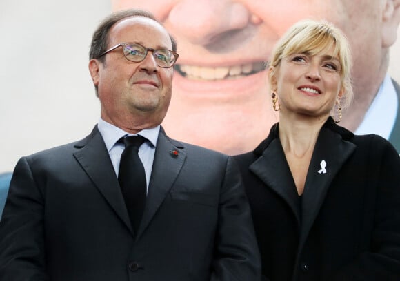 François Hollande et sa compagne Julie Gayet - Claude Chirac, son mari Frédéric Salat-Baroux et son fils Martin Rey-Chirac se sont rendus au musée du président Jacques Chirac de Sarran en Corrèze le 5 octobre 2019