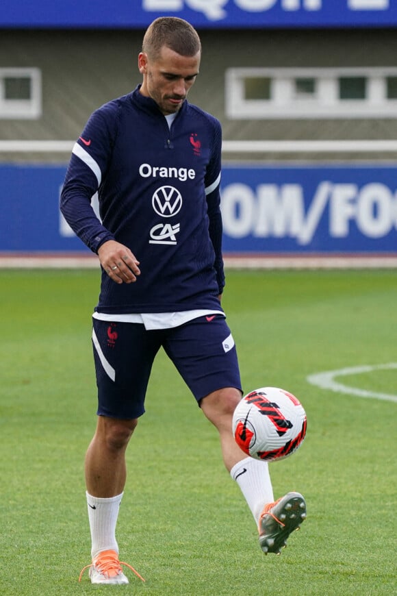 Antoine Griezmann - Entrainement de l'Equipe de France A au Centre National du Football, à Clairefontaine-en-Yvelines, le 29 mai 2022.