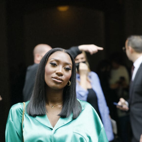 Aya Nakamura - Les célébrités à la sortie du défilé Balenciaga "Collection Haute-Couture Automne/Hiver 2021-2022" à Paris, le 7 juillet 2021. © Clovis-Veeren/Bestimage 