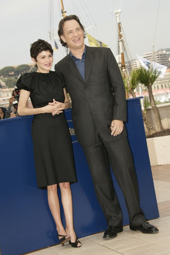 Archive - Audrey Tautou, Tom Hanks - Photocall du film "Da Vinci Code" lors du Festival International du Film de Cannes, le 17 mai 2006. © Frédéric Piau/Bestimage 
