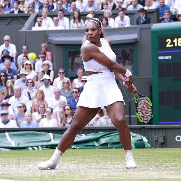 Simona Halep remporte la finale femme du tournoi de Wimbledon "Serena Williams - Simona Halep (2/6 - 2/6)" à Londres, le 13 juillet 2019. 