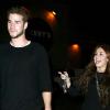 Miley Cyrus et son boyfriend, Liam Hemsworth, et Demi Lovato sortent dîner à Los Angeles, le 2 février 2010