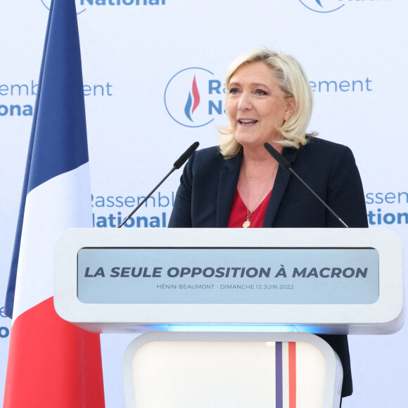 Déclaration de Marine Le Pen le soir du premier tour des élections législatives à Hénin-Beaumont le 12 juin 2022