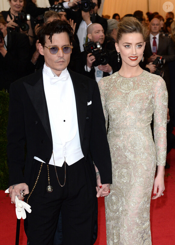 Johnny Depp et sa fiancée Amber Heard - Soirée du Met Ball / Costume Institute Gala 2014: "Charles James: Beyond Fashion" à New York, le 5 mai 2014. 