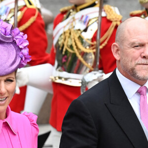 Zara Tindall et son mari Mike - Les membres de la famille royale et les invités lors de la messe du jubilé, célébrée à la cathédrale Saint-Paul de Londres le 3 juin 2022. 