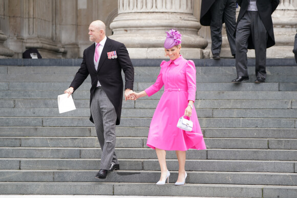 Mike Tindall, Zara Phillips (Zara Tindall) - Les membres de la famille royale et les invités lors de la messe célébrée à la cathédrale Saint-Paul de Londres, dans le cadre du jubilé de platine (70 ans de règne) de la reine Elisabeth II d'Angleterre. Londres, le 3 juin 2022. 